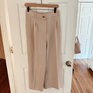 Elegant Cream Wide-Leg Pants